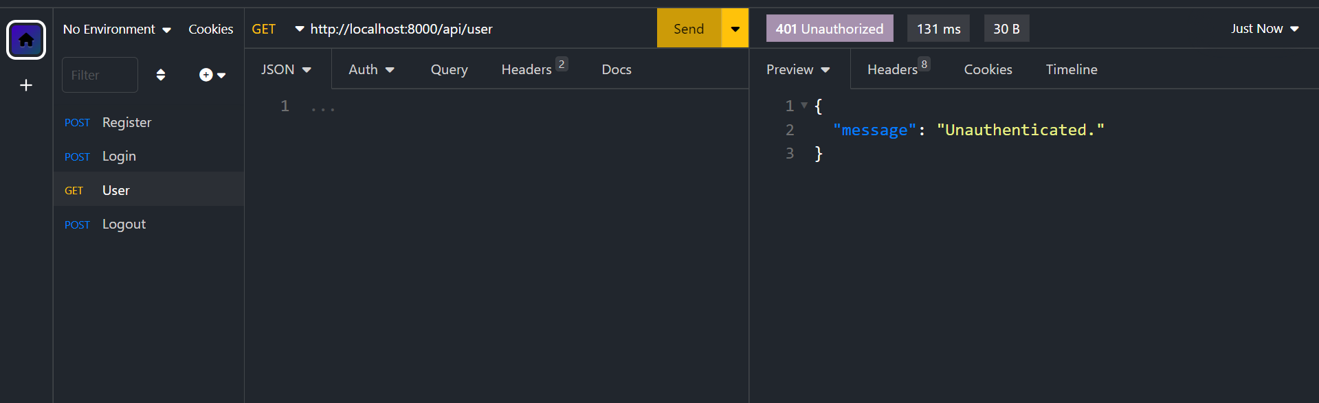 API Testing Fo Getting Authenticated User Details