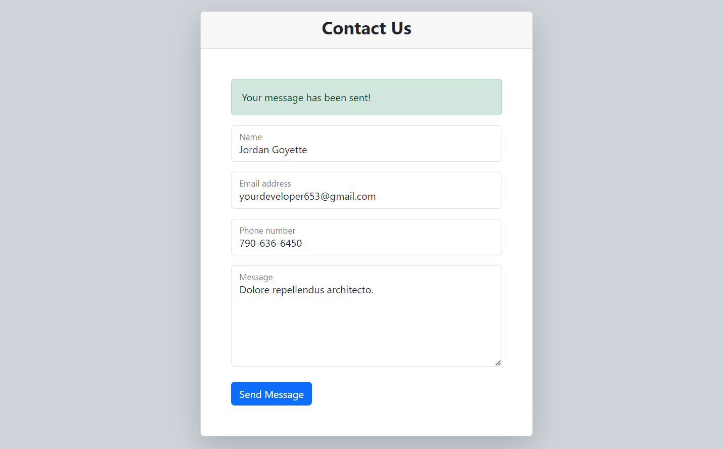Send Mail with Contact Form Using PHPMailer & Gmail SMTP