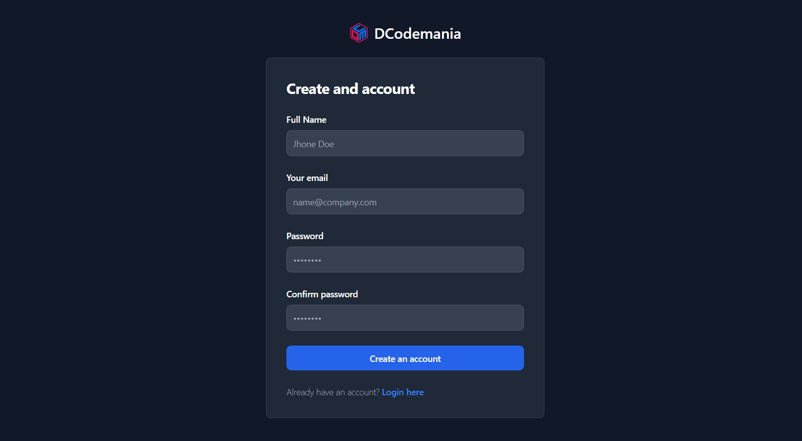 Register Page