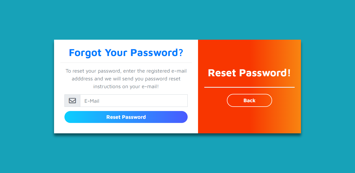 Responsive Login, Registration & Forgot Password Form Design Using Bootstrap 4 & jQuery