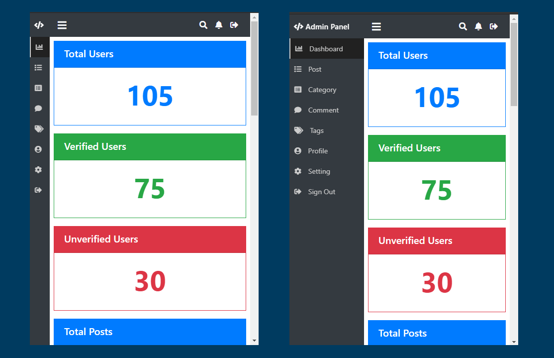 Responsive Admin Panel Design Using Bootstrap 4