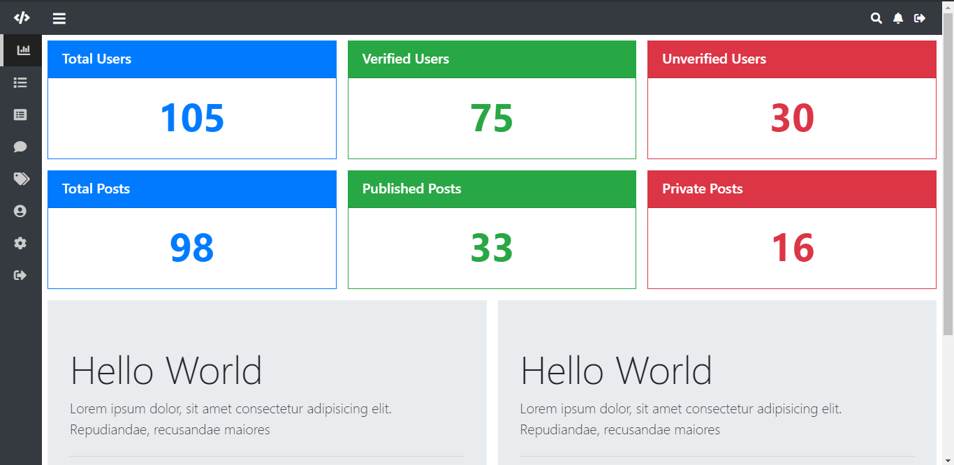 Responsive Admin Panel Design Using Bootstrap 4