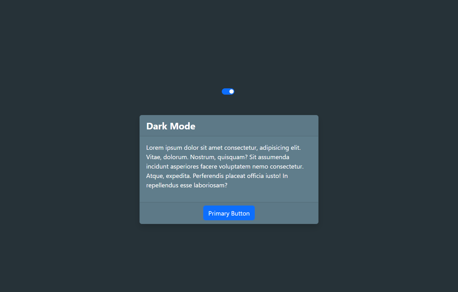 Switch Dark/Light Mode Using CSS & JavaScript